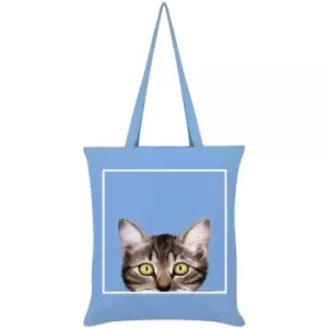 Image of Inquisitive Creatures Kitten Tote Bag (One Size) (Sky Blue) - Sky Blue