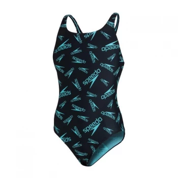Image of Speedo Boom Medalist Swimsuit Junior - Black/Light Adr