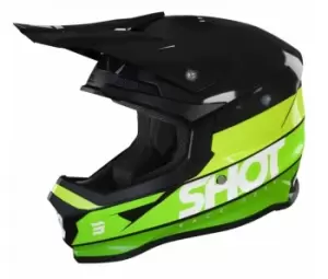 Image of SHOT Furious Story Green Glossy Offroad Helmet S