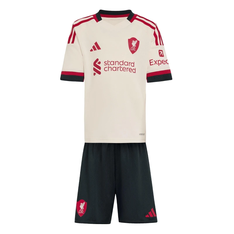 Image of adidas Liverpool Away Minikit 2025 2026 Infants White male 5-6 Years