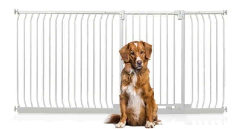Image of Bettacare Extra Tall Elite Dog Gate, 207Cm - 216Cm, Matt White, Extra Tall 96.8Cm In Height, Pressure Fit Pet Gate