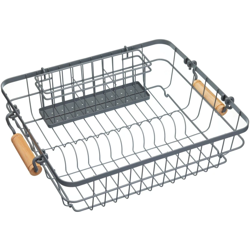 Image of Living Nostalgia Wire Dish & Cutlery Drainer Grey
