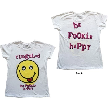Image of Yungblud - Raver Smile Womens Medium T-Shirt - White