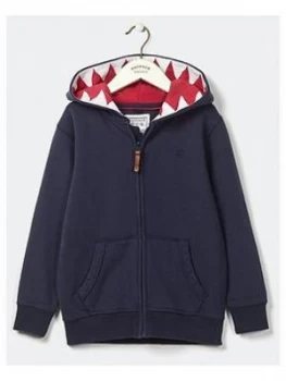 Image of Fatface Boys Shark Tooth Hoodie - Navy
