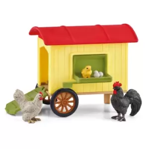 Image of Schleich Farm World Mobile Chicken Coop Toy Playset, 3 to 8 Years,...