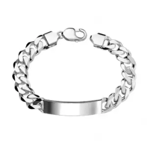 Image of Beginnings Sterling Silver B4933 Heavyweight Id Curb 22cm Bracelet