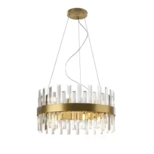 Image of Grace 14 Light Pendant Ceiling Light Brushed Gold, Transparent, G9