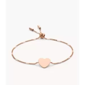 Image of Fossil Womens Lane Heart Rose Gold-Tone Steel Bracelet - Rose Gold