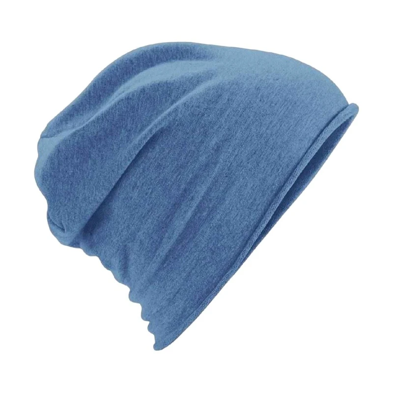 Image of Beechfield Beechfield Men Jersey Beanie in Blue Blue One Size Male 5063470449590
