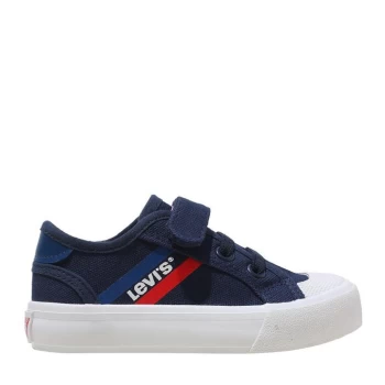 Image of Levis Levis Mission Canvas Low Kids Trainers - Blue