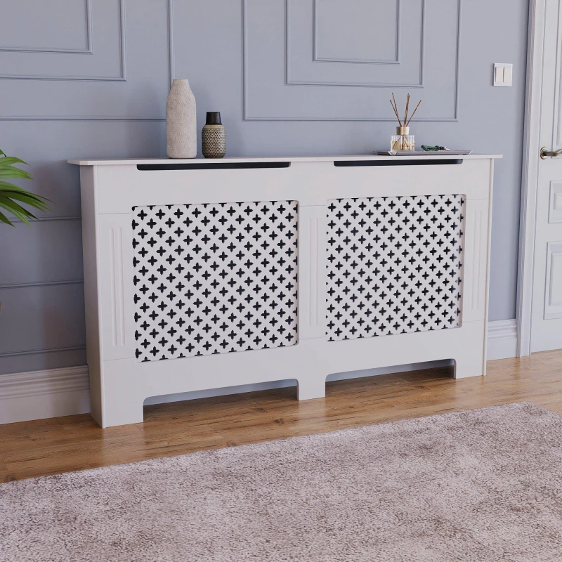 Image of Lassic Vida Designs Oxford Radiator Cover, Large White unisex Large