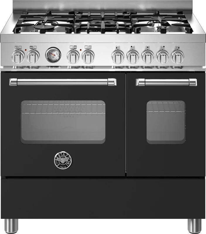 Image of Bertazzoni MAS95C2ENEC 90cm Master Series Dual Fuel Range Cooker - BLACK MAS95C2ENEC