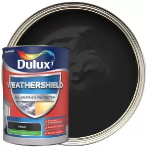 Image of Dulux Weathershield All Weather Protection Black Smooth Masonry Paint 5L