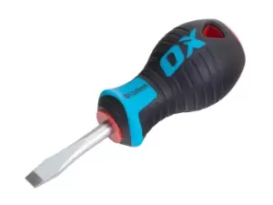 Image of OX Tools OX-P362338 Pro Slotted Flared Screwdriver Stubby 6.5mm x 38mm