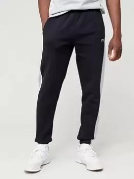 Image of Lacoste Lacoste Side Stripe Logo Joggers, Black Size M Men