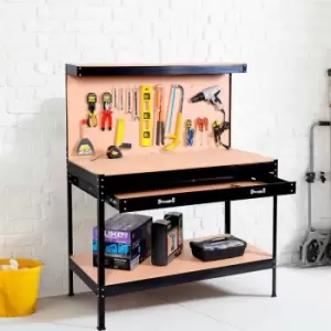 Image of Neo Black Workbench Heavy-Duty Steel Pegboard Drawer