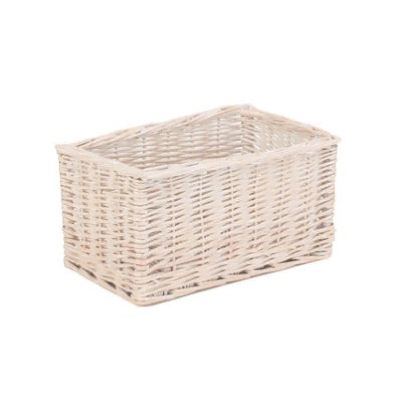 Image of Red Hamper St002-01 Wicker White Wash Storage Open Basket Small