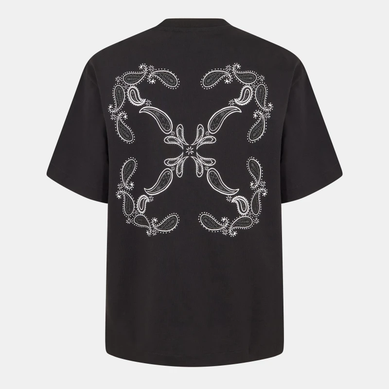 Image of Off White Mens Bandana T-Shirt Black-White male XS