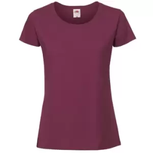 Image of Fruit Of The Loom Womens/Ladies Ringspun Premium T-Shirt (XS) (Oxblood)