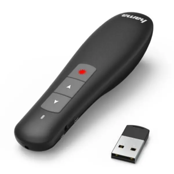 Image of Hama Hama X-Pointer Wireless Laser Presenter, 2.4GHz, USB Receiver, 12m Range, Volume Control, Scroll through Office Applications POINTER-XHA