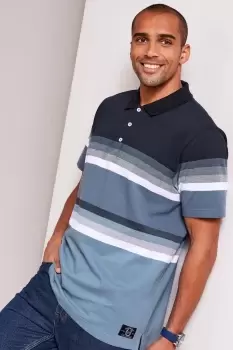 Image of Short Sleeve Graduated Stripe Polo Shirt