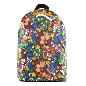 Image of Nintendo - Characters All-Over Print Backpack - Multi-Colour