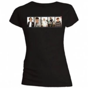 Image of One Direction Photo Split Skinny Black T Shirt Medium