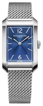 Image of Baume & Mercier M0A10671 Hampton Quartz Blue Dial Stainless Watch