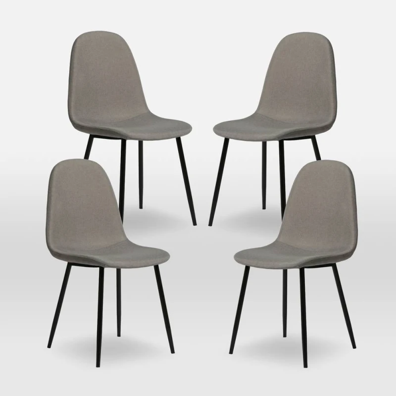 Image of Home Garden Direct ASTERIA Dining Chairs Set of 4 in Light Grey Light Grey Unisex