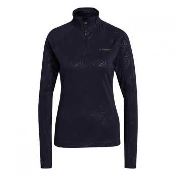 Image of adidas Terrex Tracerocker half Zip Long-Sleeve Top Womens - Legend Ink