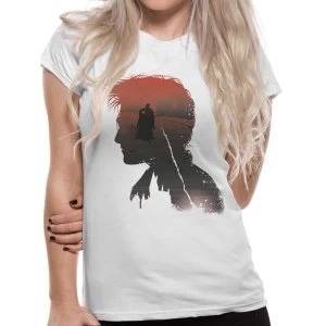 Image of Harry Potter - Battle Silhouette Womens Medium T-Shirt - White
