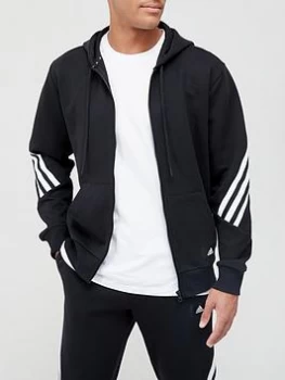 Image of adidas Future Icon 3 Stripe Zip Hoodie - Black, Size XL, Men