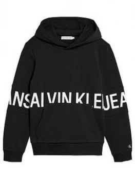 Image of Calvin Klein Jeans Boys Stretch Logo Hoodie - Black