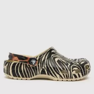 Image of Crocs Black & White Zebra Remix Clog Sandals