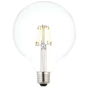 Image of E27 Edison Dimmable LED Filament Light Bulb 6W Warm White Glass 125mm Globe Lamp