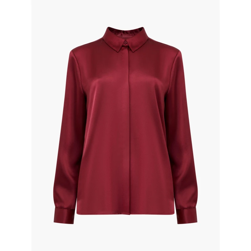 Image of French Connection Womens FC Irinia Long Sleeve Blouse Red female 8 (XS)