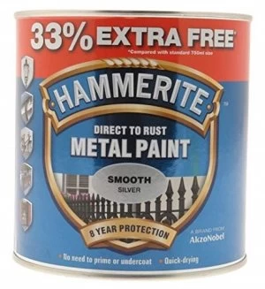 Image of Hammerite Smooth 750ML+33% - Silver