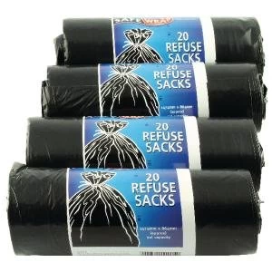 Image of Safewrap Refuse Sack 92 Litre Black Pack of 80 0446
