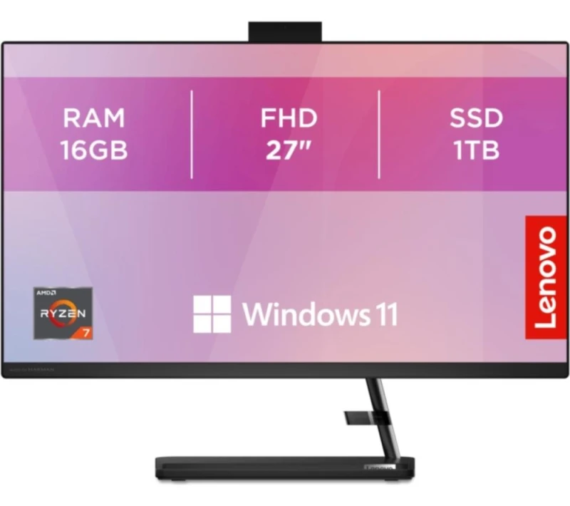 Image of Lenovo IdeaCentre AIO 3 27" All-in-One PC - Ryzen 7, 1TB SSD, Black 198153334674