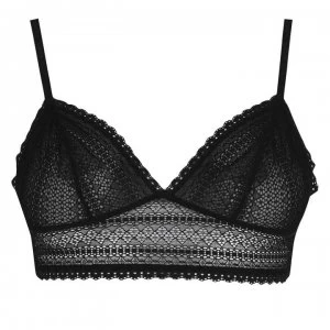 Image of DKNY Tab Top Lace Bralette - Black