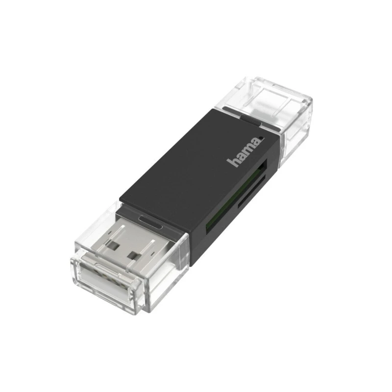 Image of Hama Hama USB Card Reader, OTG, USB-A + Micro-USB, USB 2.0, SD/microSD HAM-437938