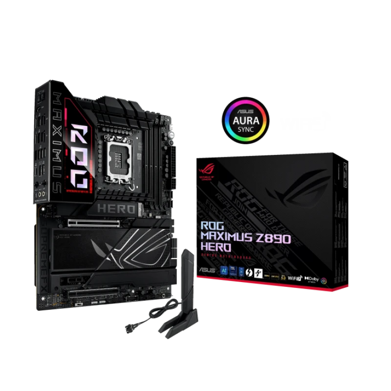 Image of ASUS ROG MAXIMUS Z890 HERO Intel DDR5 PCIE 5.0 LGA 1851 ATX Motherboard - 90MB1ID0-M0EAY0