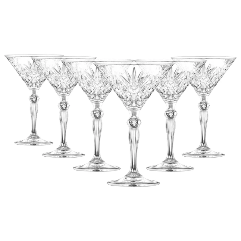 Image of RCR Crystal Melodia Martini Glasses - 210ml - Pack of 6 Clear unisex