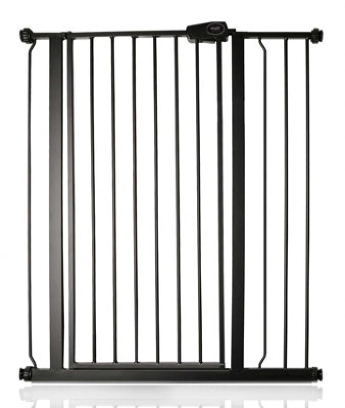 Image of Safetots Extra Tall Metal Safety Gate Pressure Fit, 81.4Cm - 89Cm, Matt Black, 104Cm In Height, Extra Tall Baby Gate