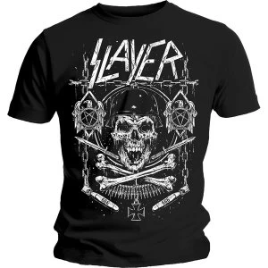 Image of Slayer - Skull & Bones Revised Unisex Medium T-Shirt - Black