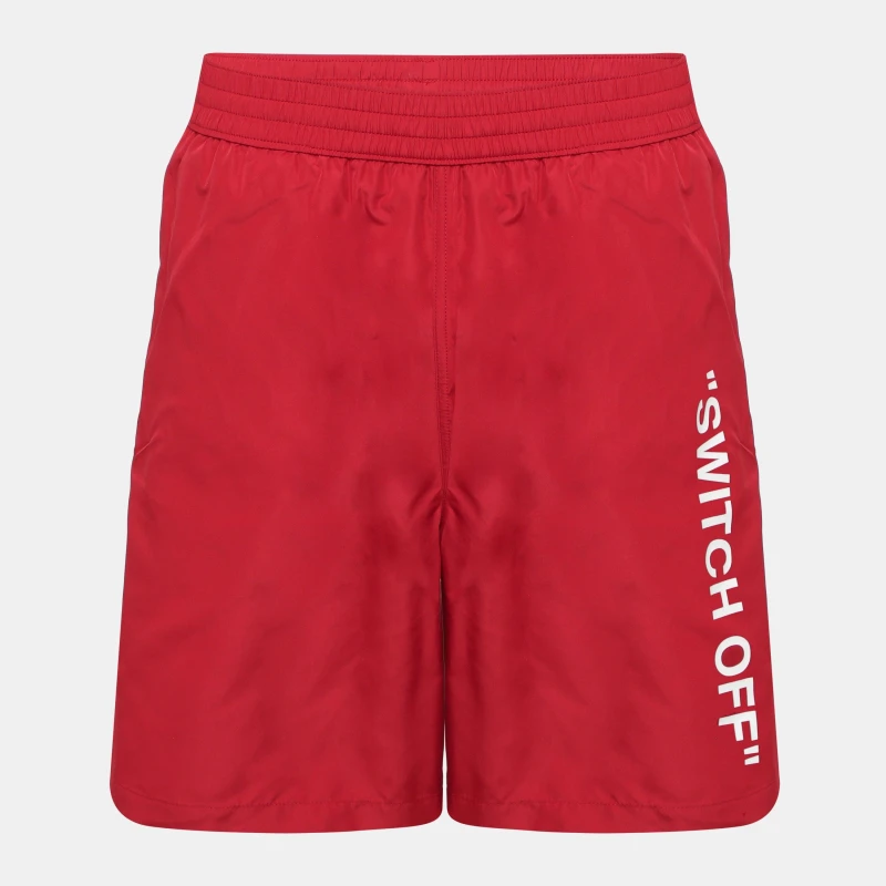 Image of Off White Mens Swim Shorts Red - White male 2X Small