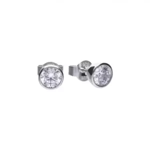 Image of Diamonfire Silver White Zirconia Solitaire Earrings E5618