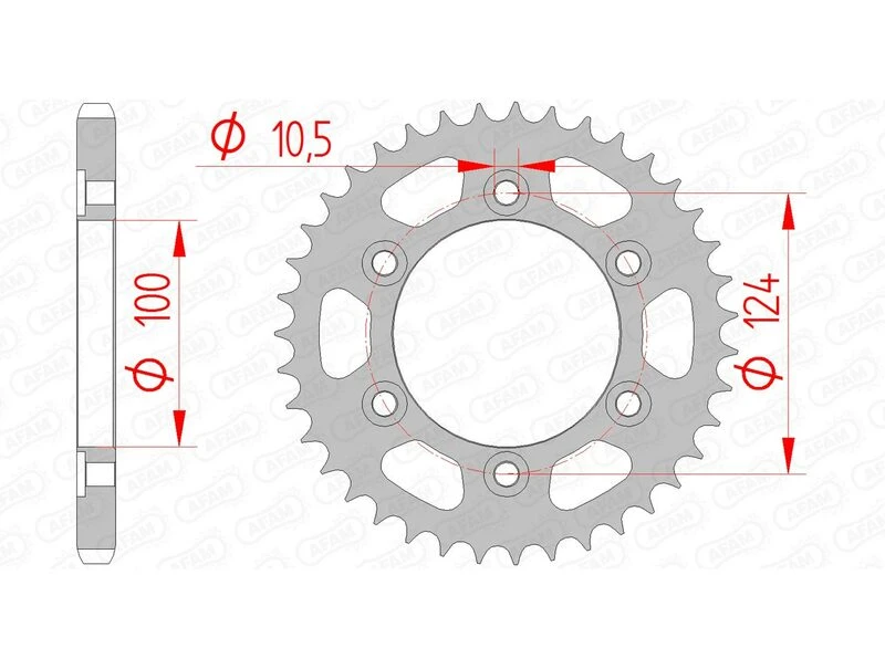 Image of AFAM Steel Standard Rear Sprocket 50609 - 525