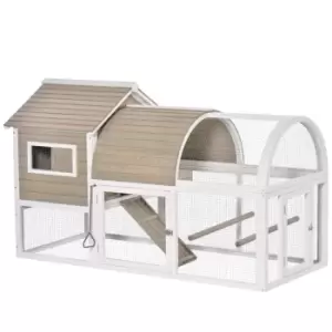 Image of PawHut Wooden Chicken Coop Outdoor Hen House with Removable Tray Nesting Box - Grey