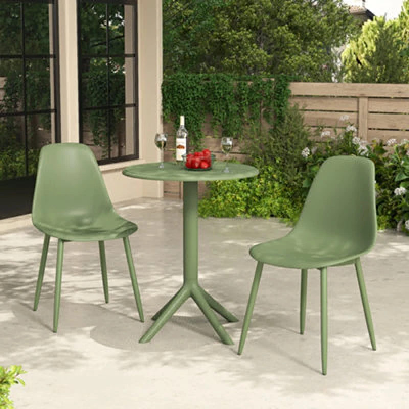 Image of Core Products Rimini 3 Piece Cala Bistro Table & 2 Chair Set Outdoor Grade, Moss Green GRDTC101-MG